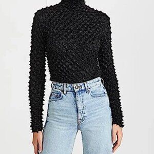 Alexander Wang Black Long Sleeve Shibori Turtleneck
